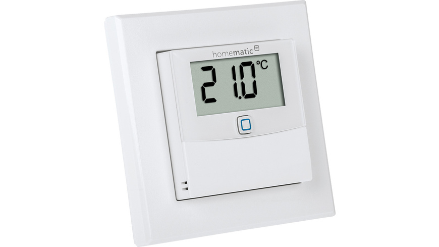 Homematic IP Wired Smart Home Temperatur- und Luftfeuchtigkeitssensor mit Display HmIPW-STHD – innen