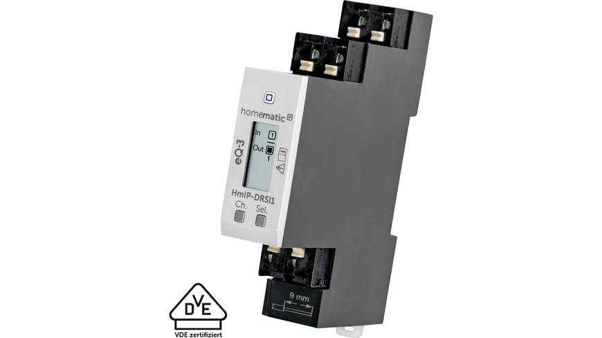 Homematic IP Smart Home Schaltaktor für Hutschienenmontage – 1-fach, HmIP-DRSI1