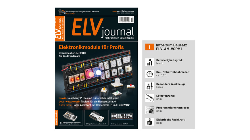 ELV Applikationsmodul Spannungs-/Strom-/Leistungsüberwachung 1 ELV-AM-VCPM1