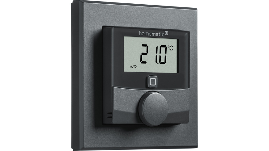 Homematic IP Smart Home Wandthermostat mit Luftfeuchtigkeitssensor, anthrazit, HmIP-WTH-A