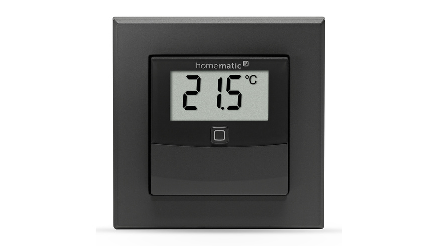 Homematic IP Smart Home Temperatur- und Luftfeuchtigkeitssensor mit Display – innen, anthrazit, HmIP-STHD-A
