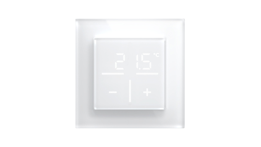 Homematic IP Smart Home Set Glas-Wandthermostat, weiß, 1-fach Glasrahmen, HmIP-WGT + HmIP-GF1