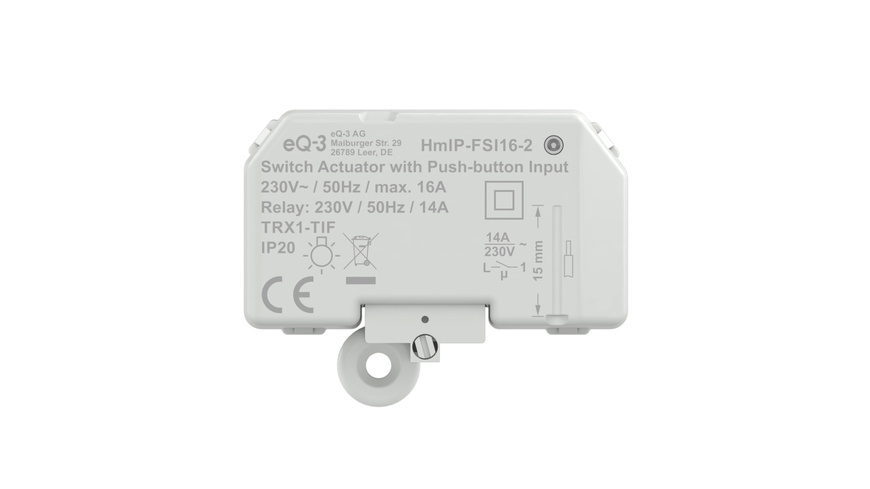 Homematic IP Smart Home Schaltaktor mit Tastereingang (16 A) – Unterputz, HmIP-FSI16-2