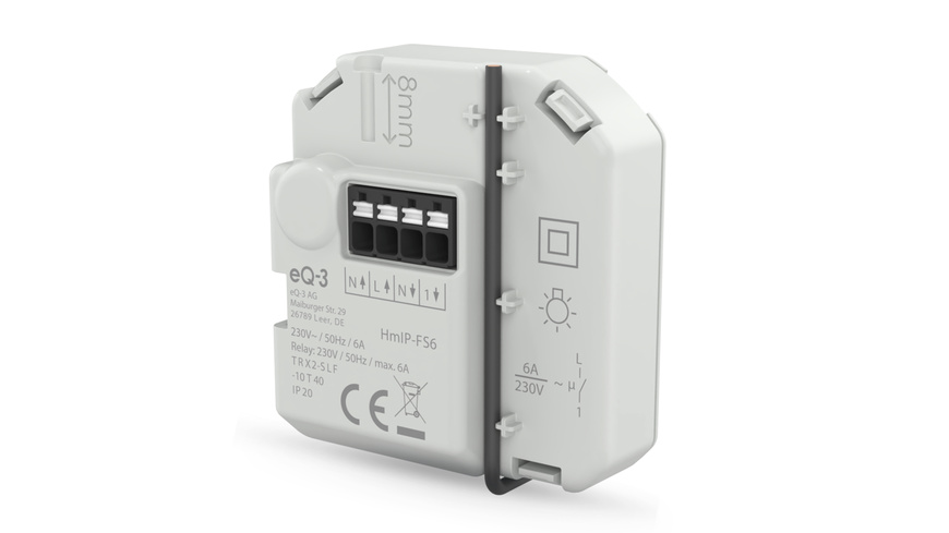 Homematic IP Smart Home Schaltaktor (6 A) – Unterputz, HmIP-FS6