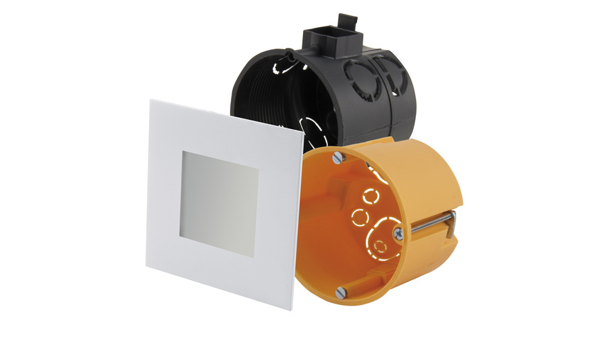 SCHALTER günstig Kaufen-HEITRONIC 2,6-W-LED-Einbaupanel Nizza, passt in Schalter- und Hohlwanddosen, eckig, weiß, IP20. HEITRONIC 2,6-W-LED-Einbaupanel Nizza, passt in Schalter- und Hohlwanddosen, eckig, weiß, IP20 <![CDATA[Das kompakte eckige LED-Einbaupanel kann mit 