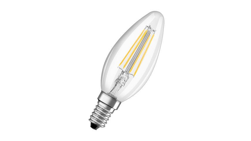 Form S günstig Kaufen-OSRAM 5,5-W-LED-Kerzenlampe, E14, 806 lm, warmweiß, klar. OSRAM 5,5-W-LED-Kerzenlampe, E14, 806 lm, warmweiß, klar <![CDATA[Rundherum abstrahlende, klare Filament-LED-Lampe mit klassischer Kerzen-Form für Leuchten mit E14-Fassung.]]>. 