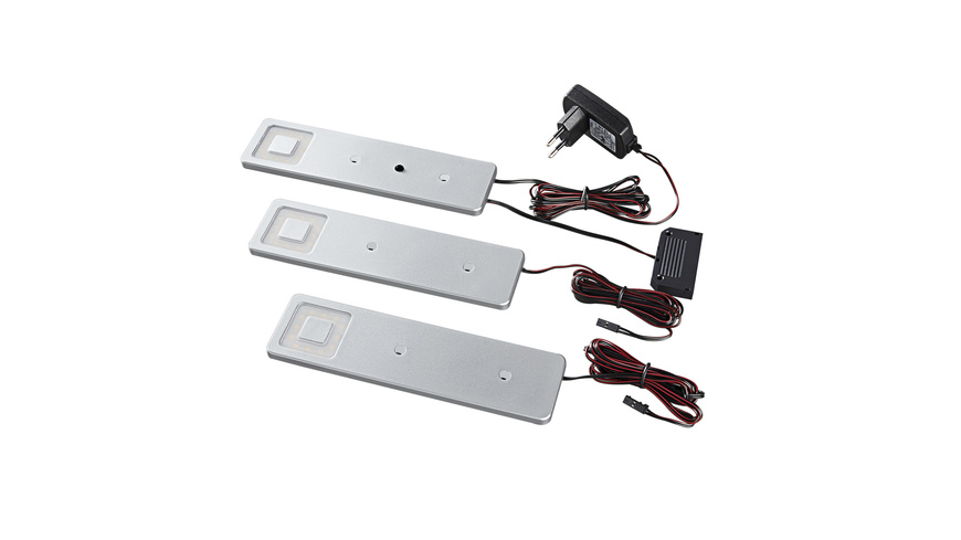 HEITRONIC 3er-Set LED-Unterbauleuchte Imola, warmweiß, erweiterbar auf bis zu 6 Spots