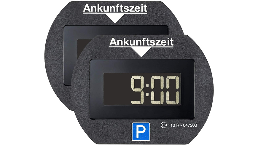 Needit 2er-Spar-Set Digitale Parkscheibe PARK LITE, automatische Parkzeiteinstellung, schwarz
