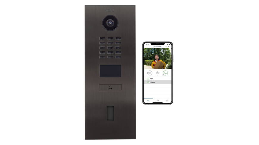 Doorbird IP Video Türstation D2101FV Fingerprint, Edelstahl, PVD Beschichtung mit Titan-Optik