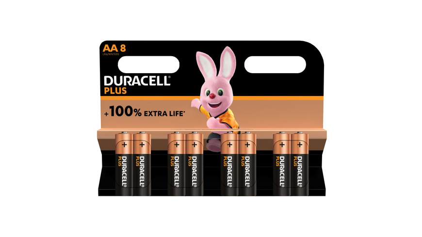 Duracell Plus Alkaline-Batterie AA/Mignon/LR6, 1,5 V, 8er-Pack