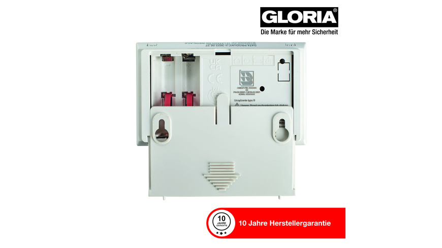 GLORIA Kohlenmonoxid-Warnmelder / CO-Melder KO2D, mit Display, Batteriebetrieb