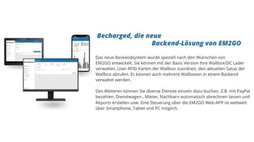 Becharged Backend Lizenz für Wallboxen mit OCPP Interface inkl. Em2Go RFID-Karte