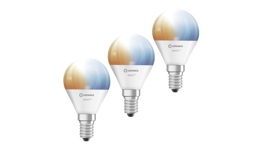 SP 14 günstig Kaufen-LEDVANCE 3er-Set SMART+ WiFi 4,9-W-LED-Lampe P40, E14, 470 lm, Tunable White, dimmbar, Alexa, App. LEDVANCE 3er-Set SMART+ WiFi 4,9-W-LED-Lampe P40, E14, 470 lm, Tunable White, dimmbar, Alexa, App <![CDATA[Einfach Energie sparen mit smarter LED-Technik - 