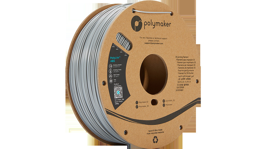 Polymaker ABS-Filament PolyLite, 1,75 mm, grau, 1 kg