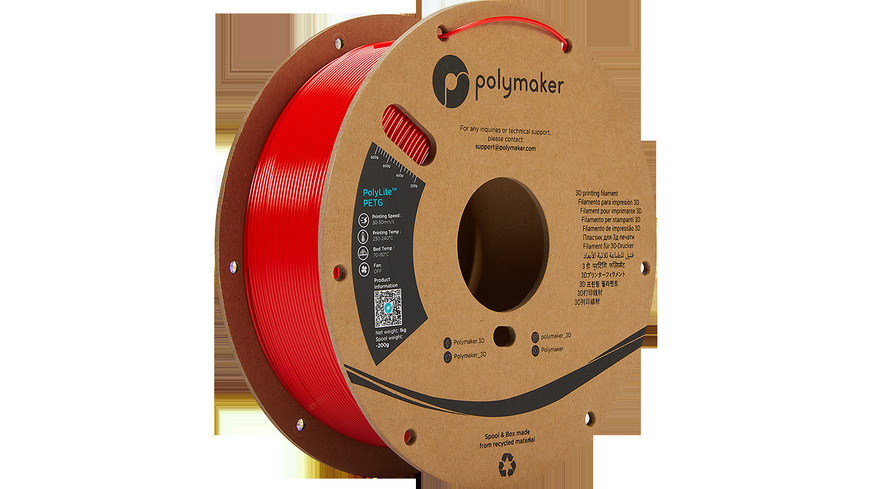 Polymaker PETG-Filament PolyLite, 1,75 mm, rot 1 kg