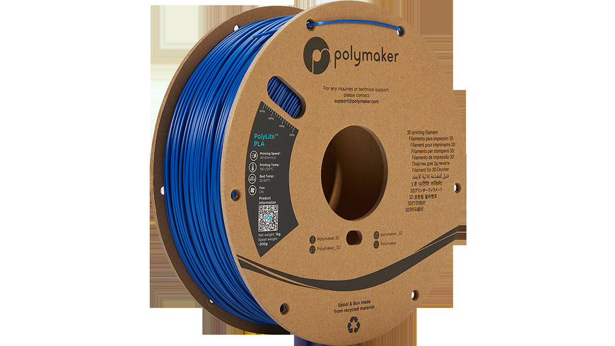Polymaker PLA-Filament PolyLite, blau, 1,75 mm, 1 kg