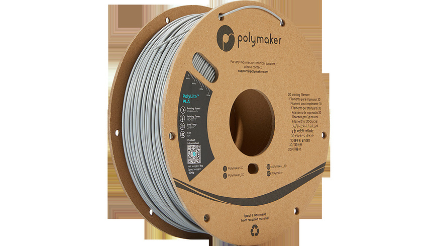 Polymaker PLA-Filament PolyLite, grau, 1,75 mm, 1 kg