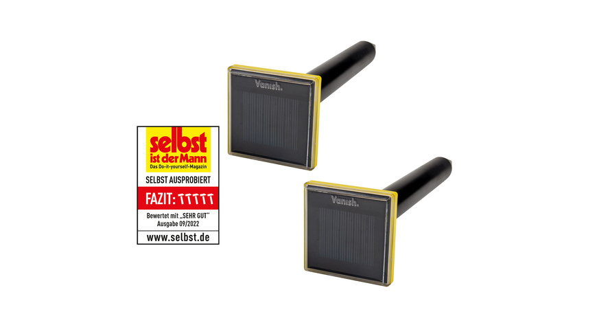 Vanish 2er-Spar-Set Solar-Maulwurfvertreiber MVT-2, Schallimpuls, Solarbetrieb, IP65