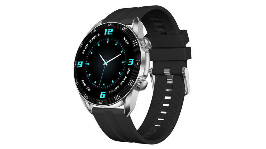 FontaFit AMOLED-Smartwatch LEMA, chrom, 3,6-cm-Display, SPO2, Schlafanalyse, Telefonfunktion, IP68