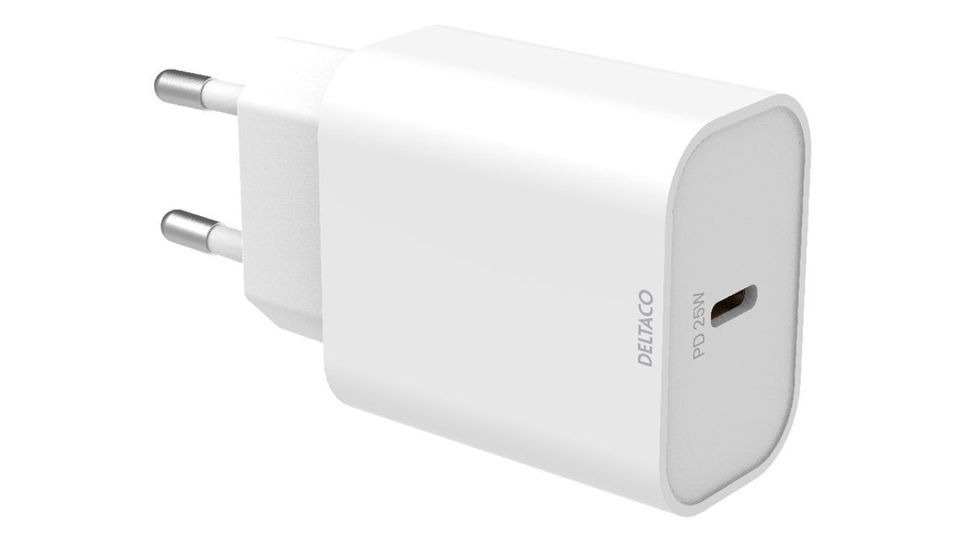 Deltaco USB-C-Schnell-Ladegerät USBC-AC147, 25 W mit Power Delivery und PPS