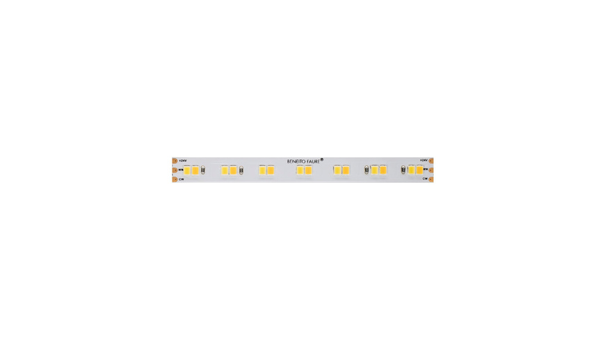 Beneito 5-m-LED-Streifen FINE-36, 60 W, 24 V DC, Tunable White, 12 W/m, 1200 lm/m, 140 LEDs/m, IP20