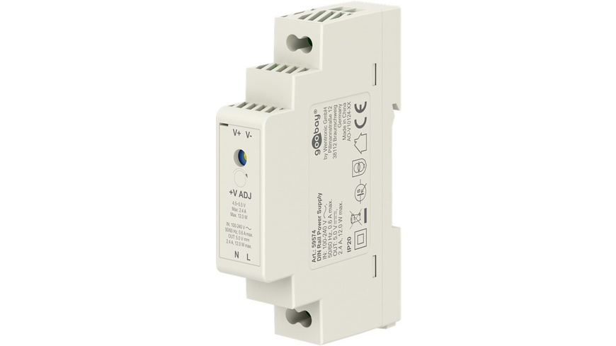 Goobay Hutschienennetzteil (DIN-Rail) 5 VDC, 2,4 A, 12 W, 2 Ausgänge