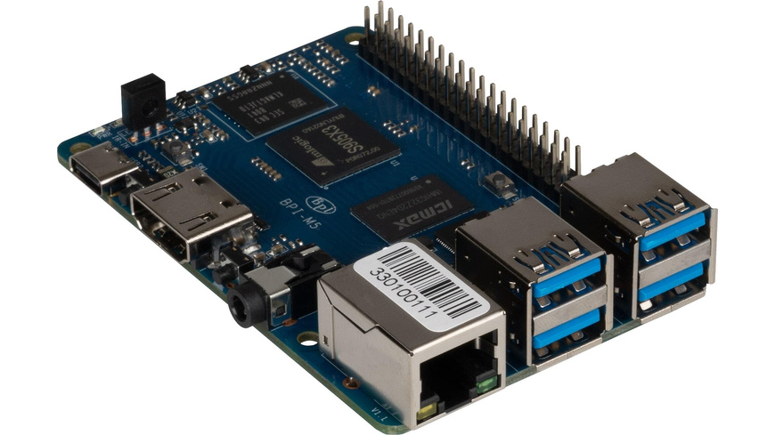 CPU/Core günstig Kaufen-Joy-IT Banana Pi M5 Einplatinencomputer, 4 GB RAM. Joy-IT Banana Pi M5 Einplatinencomputer, 4 GB RAM <![CDATA[Der Einplatinencomputer mit Quad-Core-2-GHz-Prozessor,16 GB eMMC Flash-Speicher,1-Gbit/s-Netzwerk-Interface und IR-Empfänger ist für Linux-und 