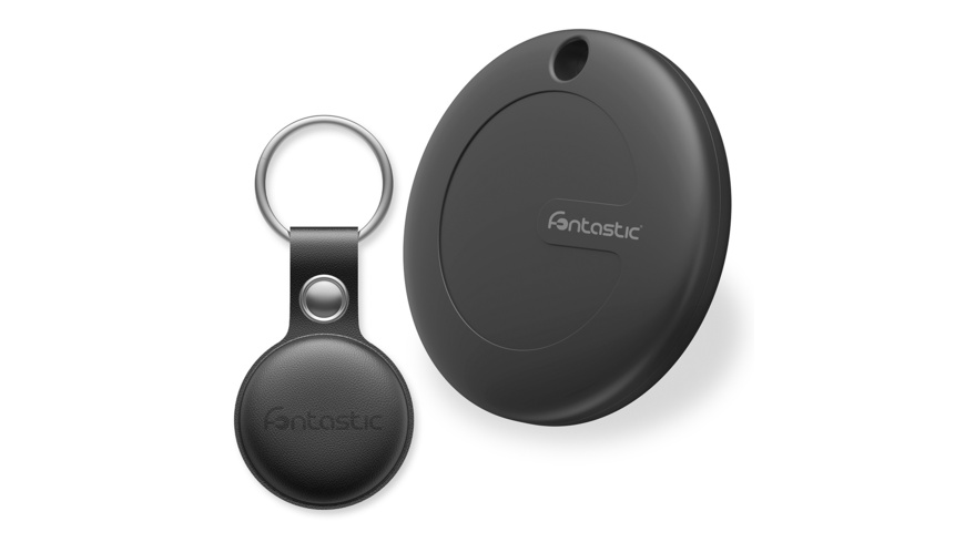 Fontastic Bluetooth-Tracker FonTag, schwarz, kompatibel mit Apple "Wo ist?", BT 5.2, mit Schutzhülle