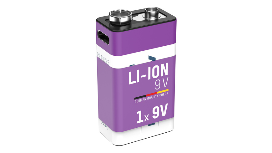 Ansmann Li-Ion Akku 9 V E-Block mit USB-C-Ladebuchse, 9 V, 340 mAh
