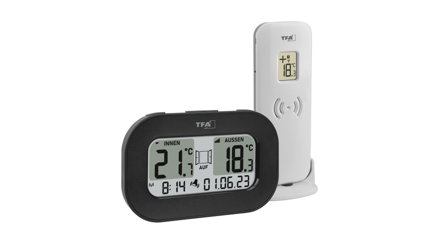 cool und günstig Kaufen-TFA Funk-Thermometer COOL@HOME, mit Uhrzeit und Datumsanzeige, Innen-/Außentemperatur. TFA Funk-Thermometer COOL@HOME, mit Uhrzeit und Datumsanzeige, Innen-/Außentemperatur <![CDATA[Gibt Ihnen Lüftungsempfehlungen mit dem Ziel, die Raumtemperat