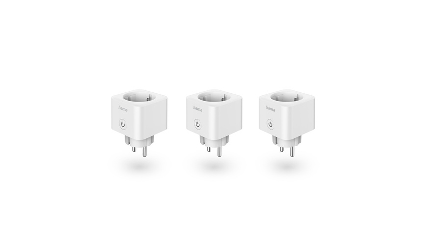 Hama Smarte WLAN-Steckdose, Matter, 3.680W, Sprach-/Appgesteuert, 3er-Pack