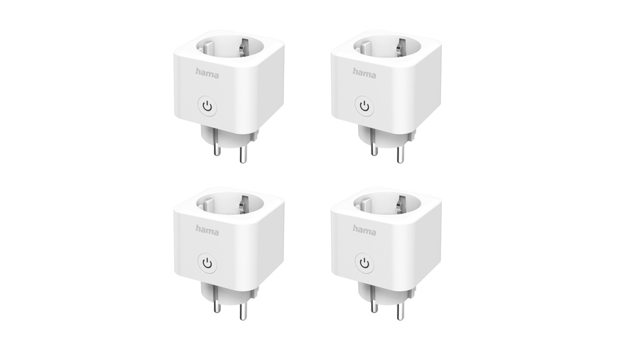 Hama Smarte WLAN-Steckdose, Matter, 3.680W, Sprach-/Appgesteuert, 4er-Pack