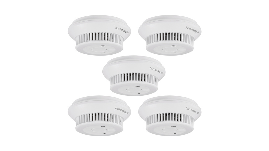 Homematic IP Smart Home 5er-Set Rauchwarnmelder mit Q-Label, HmIP-SWSD-2
