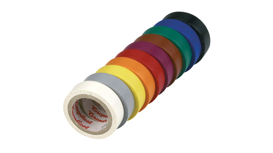 REV Ritter Kunststoff-Isolierband, je 3,3m, 10 Stück, verschiedene Farben