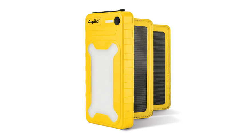 Aqiila Powerbird BS10 Solar-Powerbank, 10.000 mAh, gelb