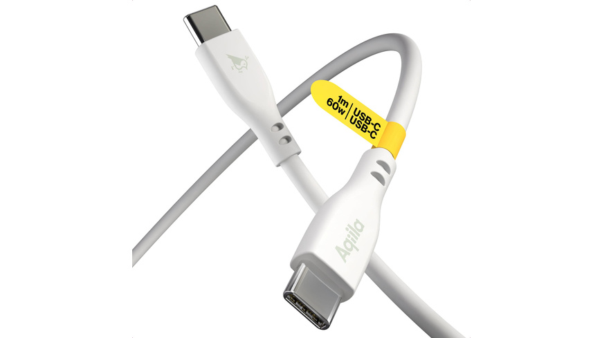 Aqiila Cablebird CS11 Sync-/ Ladekabel, 60W, Type-C auf Type-C, 1 m, Weiß