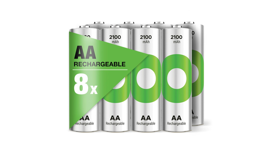 AA Akku GP NiMH 2100 mAh RECYKO 1,2V 8 Stück