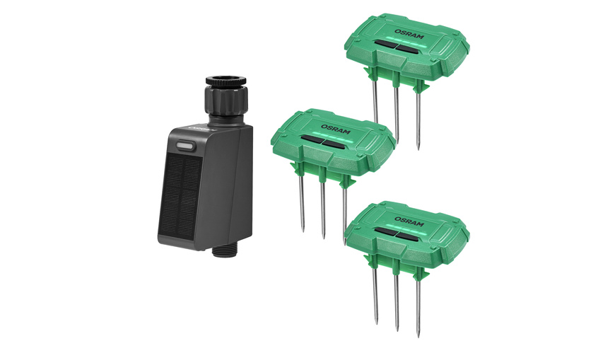 OSRAM SMART+ Smart Home Bewässerungsset, 3x Bodenfeuchtesensor, 1x Bewässerungscontroller, WLAN