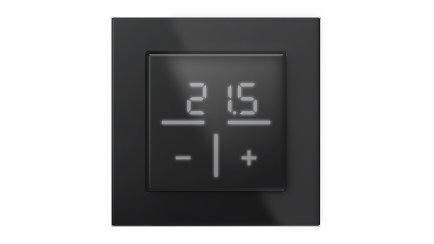Homematic IP Smart Home Set Glasthermostat mit Co2-Sensor - schwarz, 1 Fach-Glasrahmen, HmIP-WGTC-A + HmIP-GF1-A