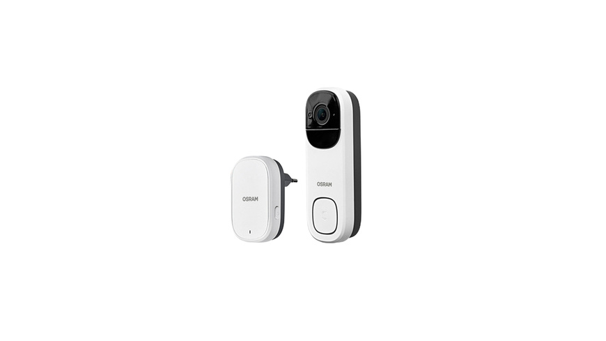 OSRAM SMART+ Smart Home WLAN-Türklingel mit Kamera, 2K, Akku, IP66, Weiß