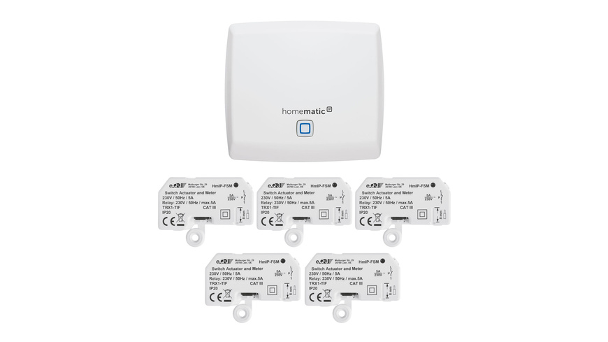Homematic IP Smart Home Starter Set Schalten, Messen, HmIP-HAP und 5x HmIP-FSM