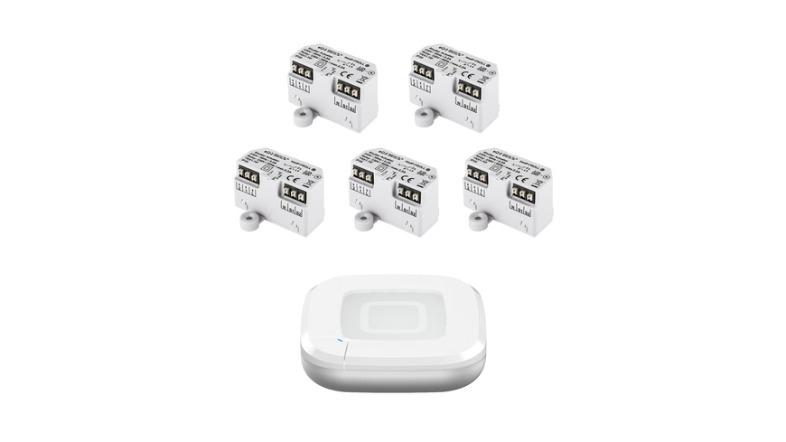 Homematic IP Smart Home Set Rolladen mit Access Point 2, 5x Rollladenaktor Unterputz