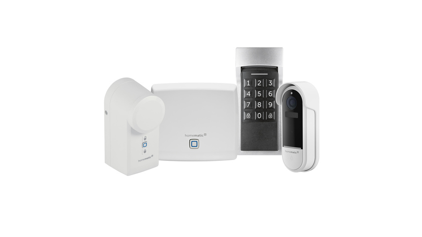 Homematic IP Smart Home Set mit Starter Set Zutritt, Keypad und Video-Türklingel, HmIP-SK25, HmIP-WKP und HmIP-CODB
