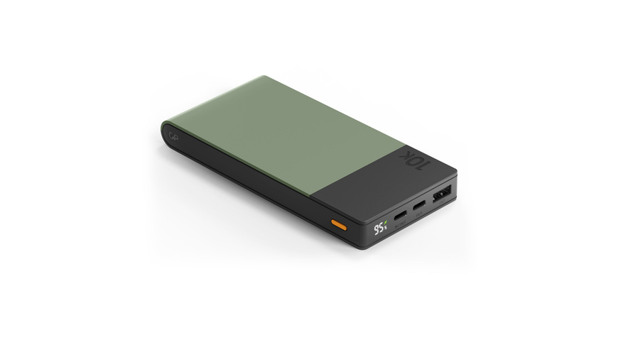 GP Powerbank M2+ 10C, Li-Po 10.000mAh, 1x USB-A, 2x USB-C, Moosgrün
