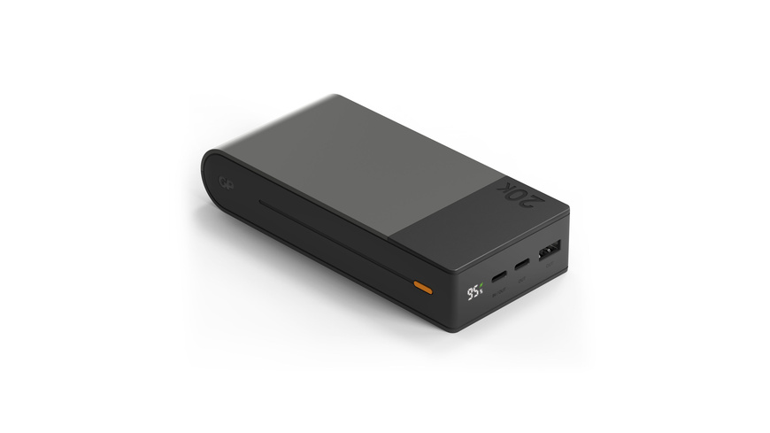 GP Powerbank M2+ 20C, Li-Po 20.000mAh, 1x USB-A, 2x USB-C, Grau/Schwarz