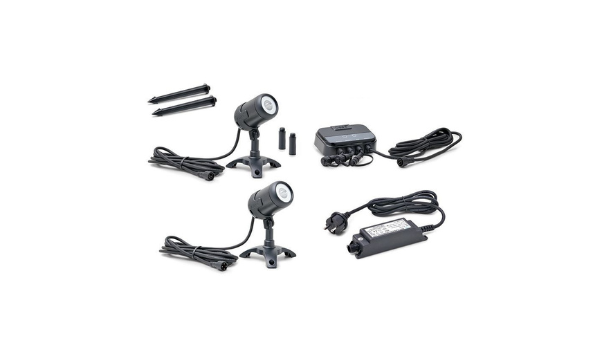 Oase LunAqua Connect Starter Set Controllable, 2 Spots (1x RGB+ 1 xWeiß), Controller, IP68, WLAN