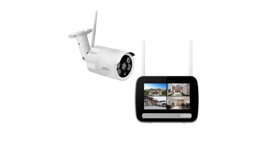 Stabo Smart Home Funk-Überwachungs-Set multifon security V, 7-Zoll Monitor, 3MP Kamera