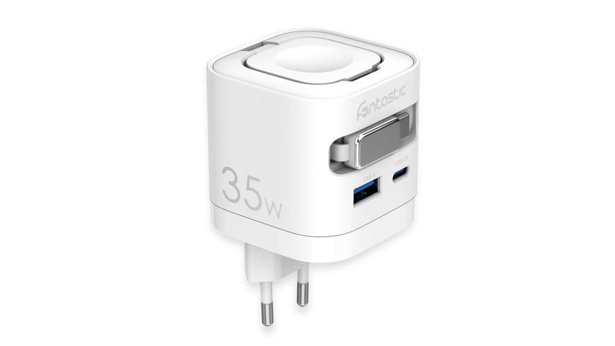 FONTASTIC USB Multi Quick Travel Charger “QiZap”, Kabel 68 cm, Weiß