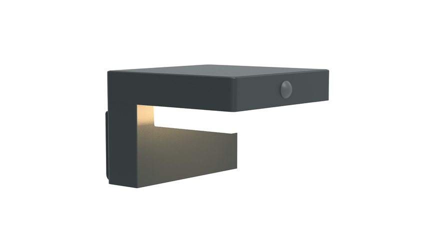 Die Bold Solar-Wandleuchte mit PIR, Gun Grey