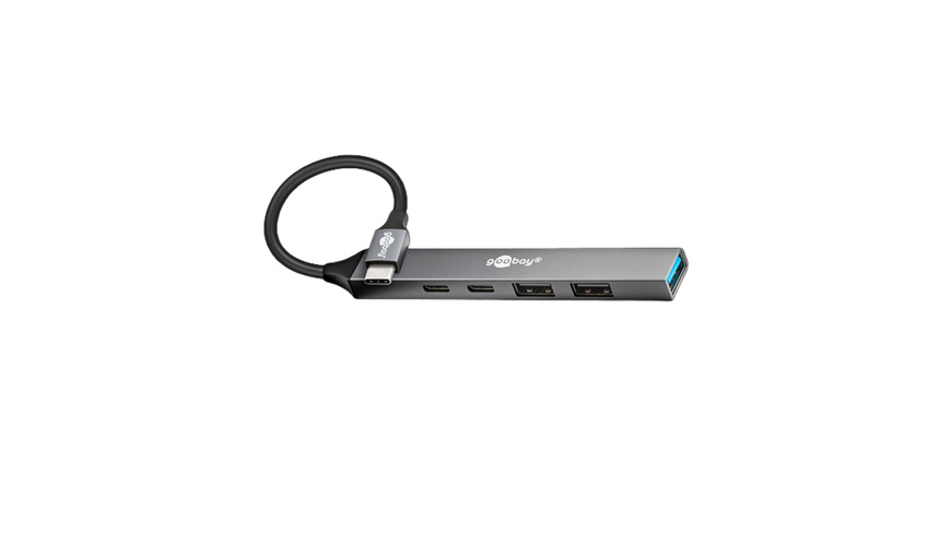 Goobay Slim 5-Port USB-Hub, USB-C™ auf USB-C™/USB-A, 5 Gbit/s